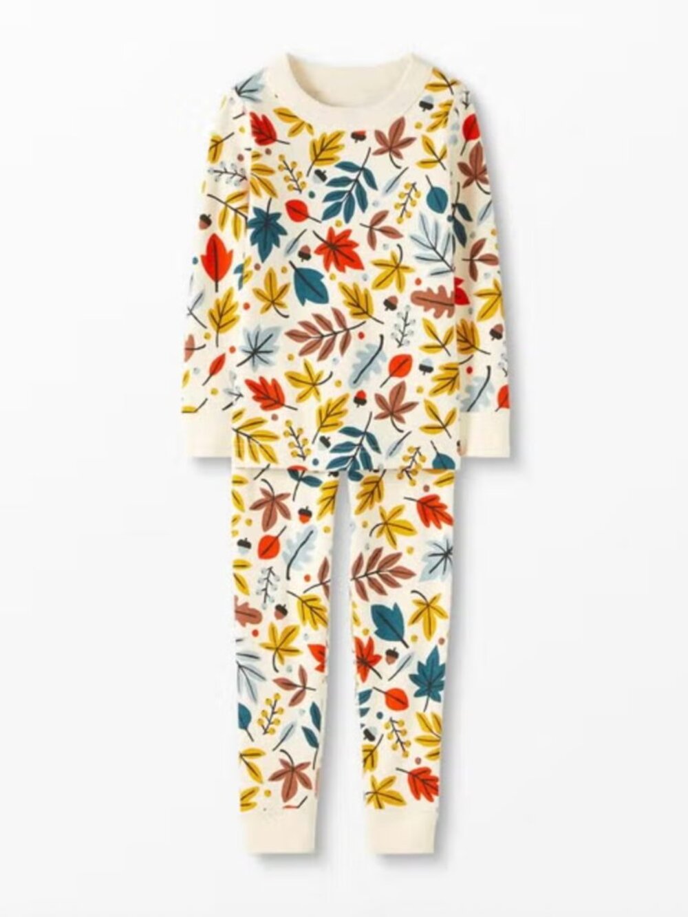 Hanna Andersson HannaJams Long John Pajama Set Fall Folliage - Size 8 130